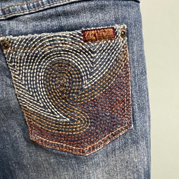 Zana Di Vintage Flare Jeans Size 13 Embroidered Pockets Bootcut Y2K Dark Wash - Picture 2 of 6